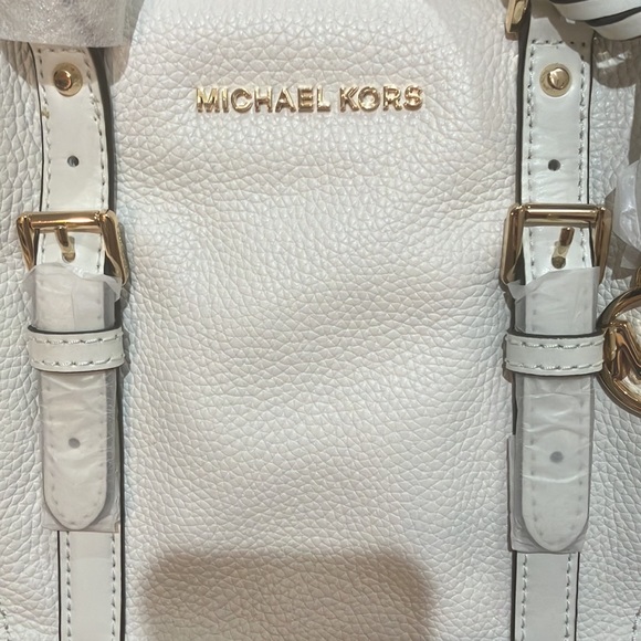MICHAEL KORS SMALL DUFFLE SATCHEL CLASSIC GOLD LOGO 35H9GYJS5L optic white - Picture 11 of 17